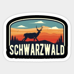 Schwarzwald Wild Hirsch Retro Schwaben Sticker
